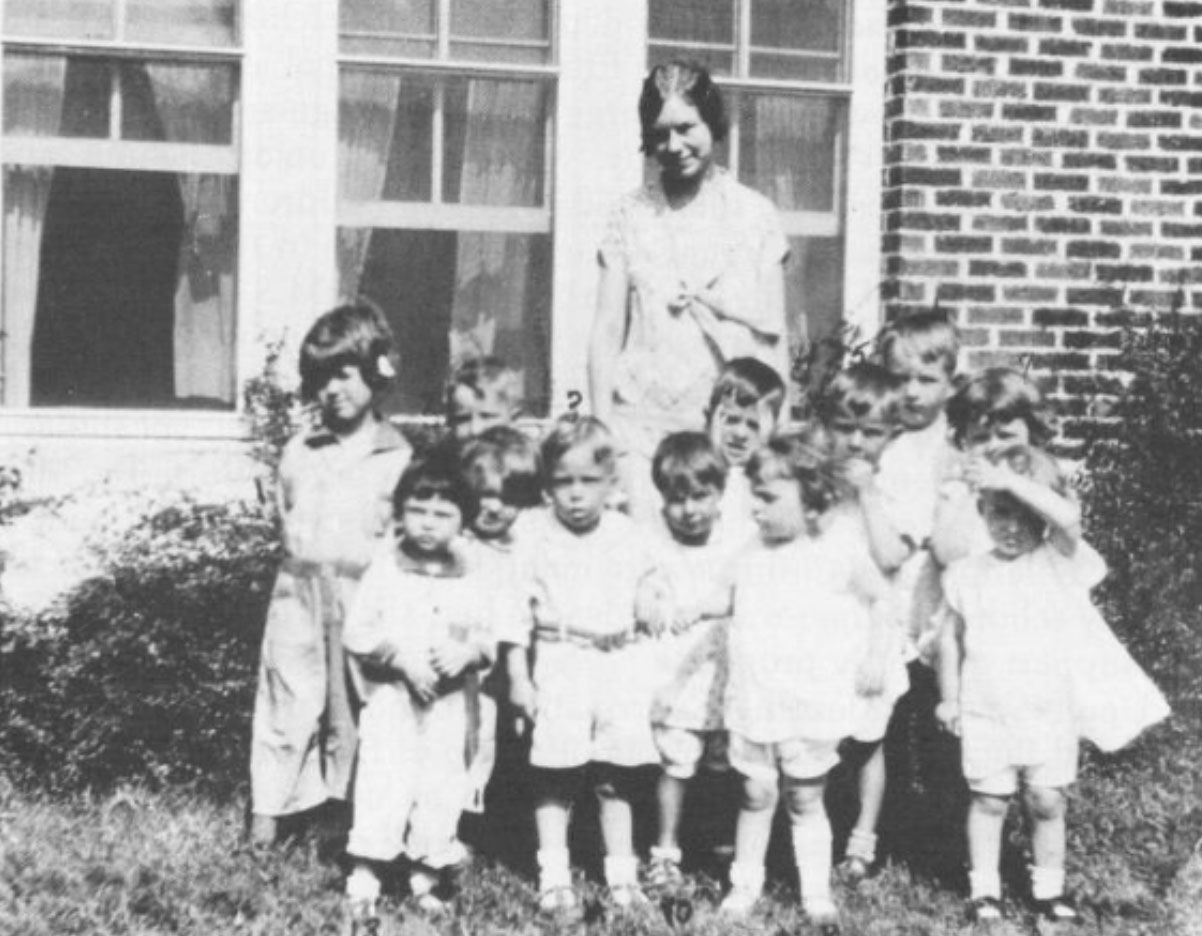 Virginia Messenger Stapley and first nursery school class