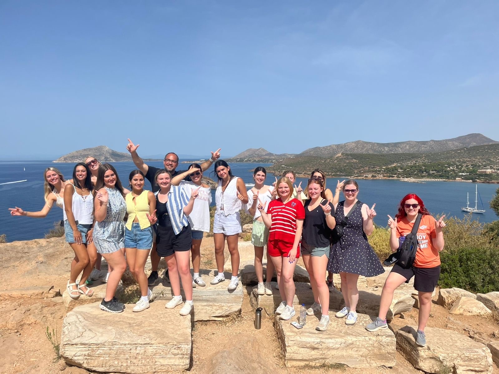 Students on an island in Greece