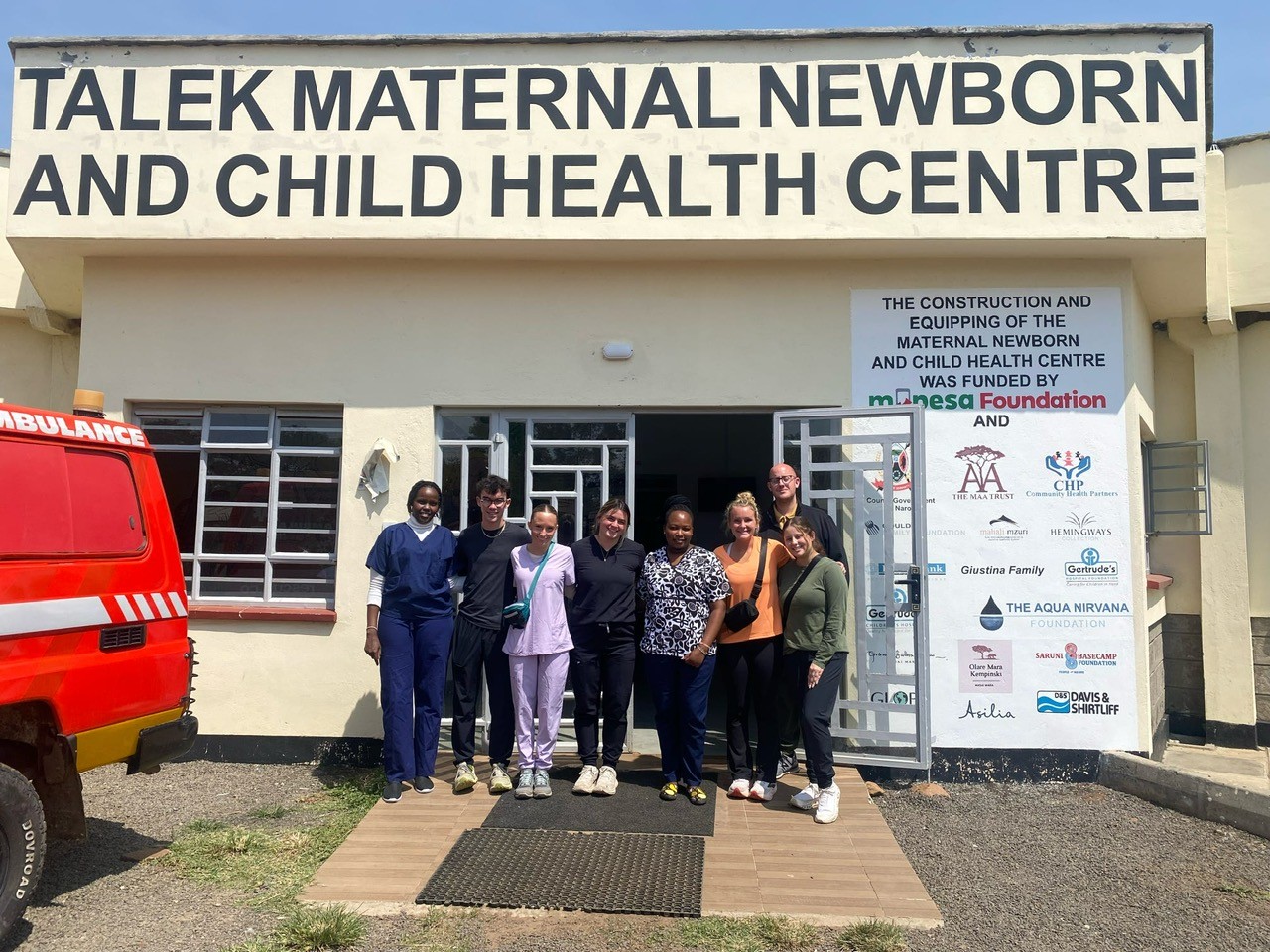 Students working a health clinic in Kenya